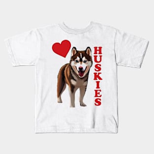 Love Huskies Kids T-Shirt